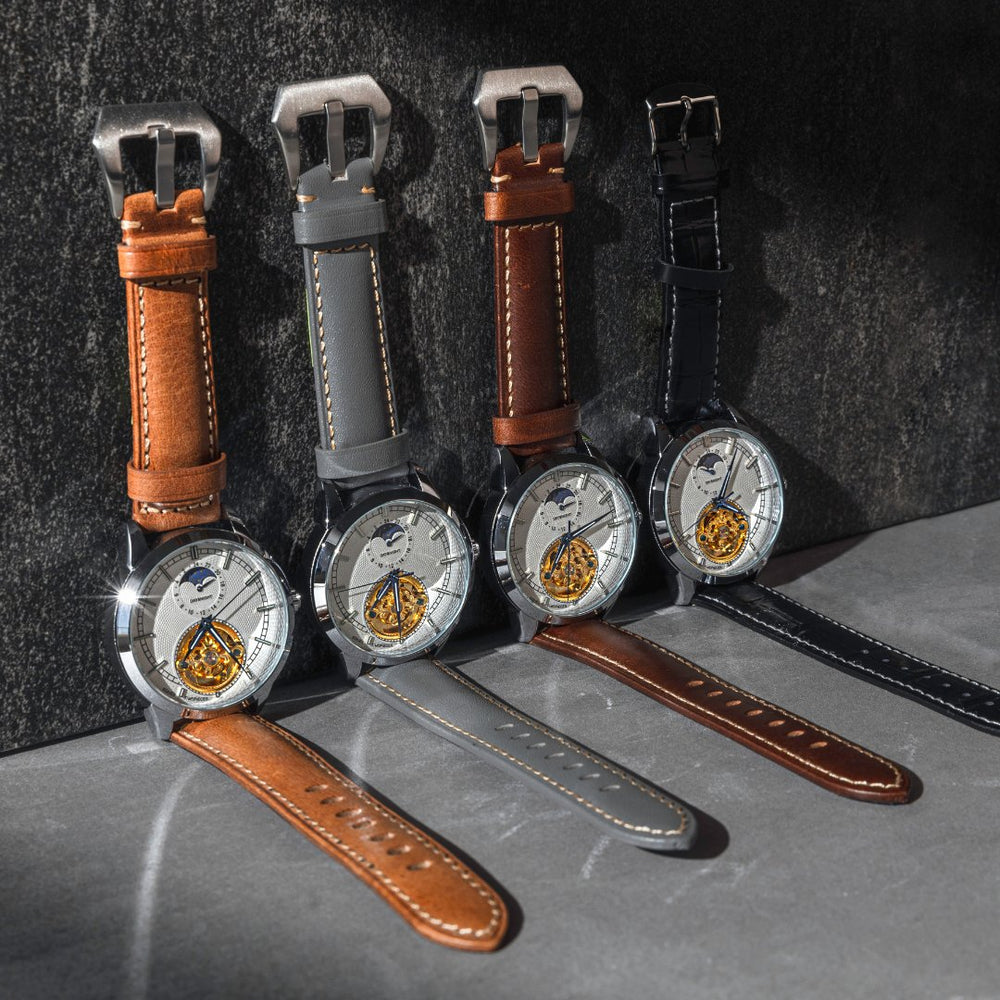Templar Timepiece - 43mm Automatic Tourbillon Watch & Strap Bundle