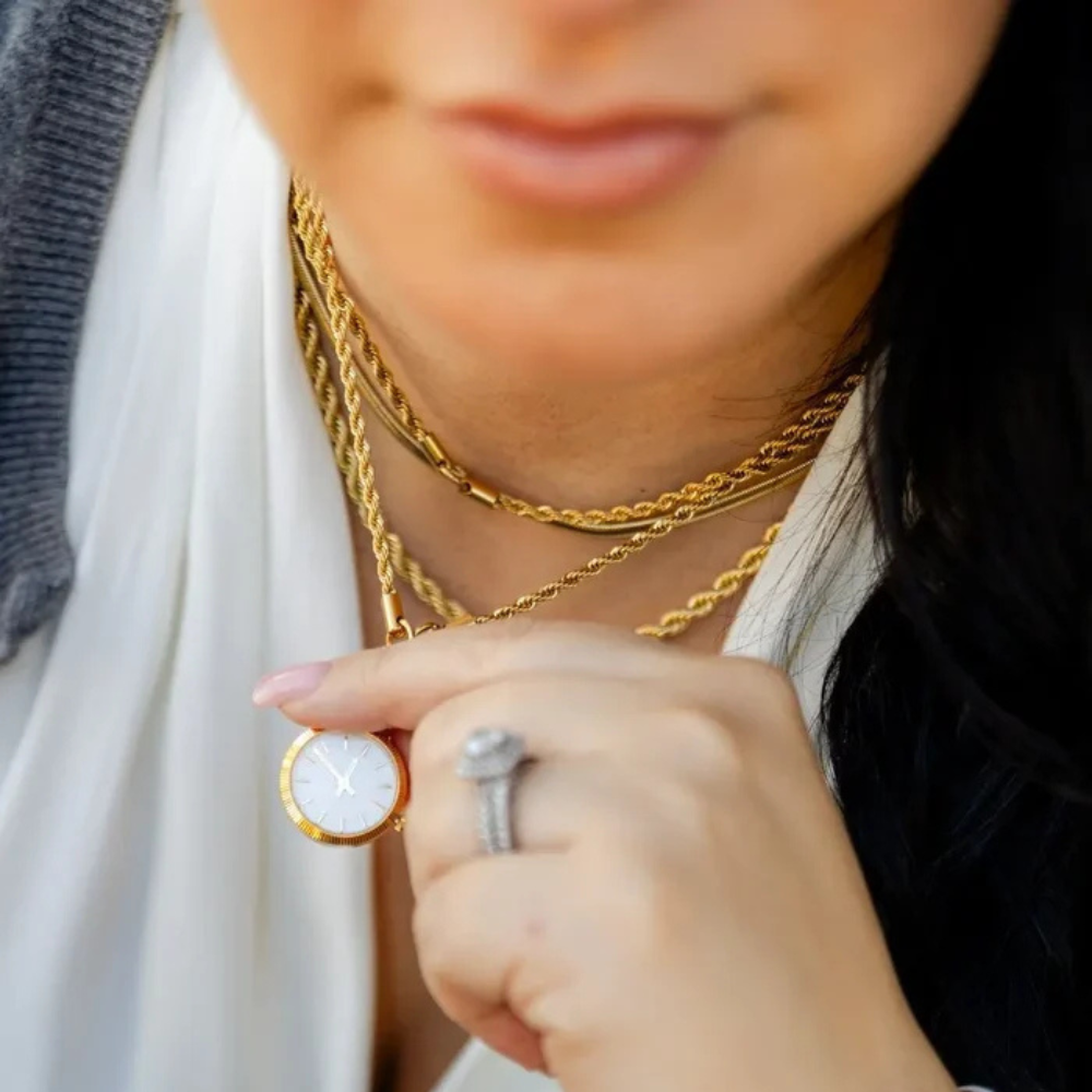 Talisman Watch Necklace - Gold necklace