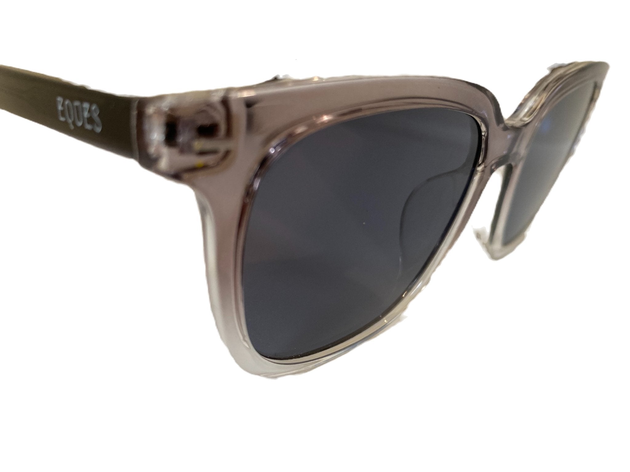 Polarized charcoal sunglasses featuring a retro design and acetate build